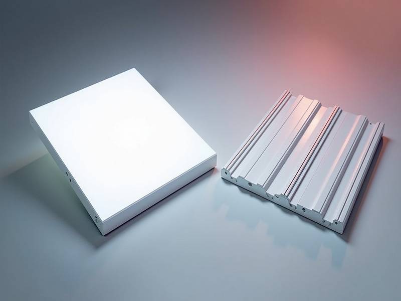 Comparaison visuelle entre un panneau LED carré et un système à barres