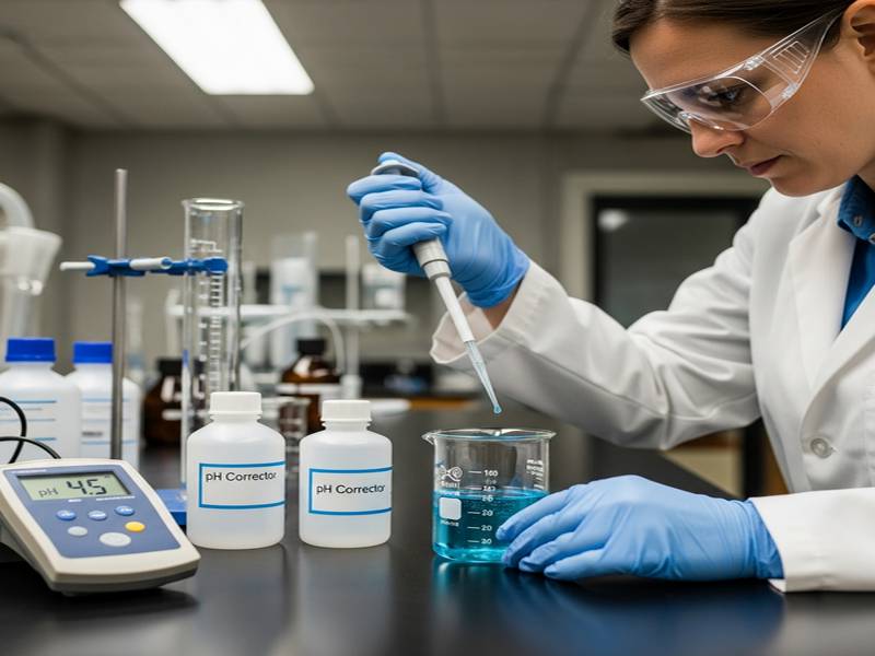 Dosage de correcteur pH dans une solution