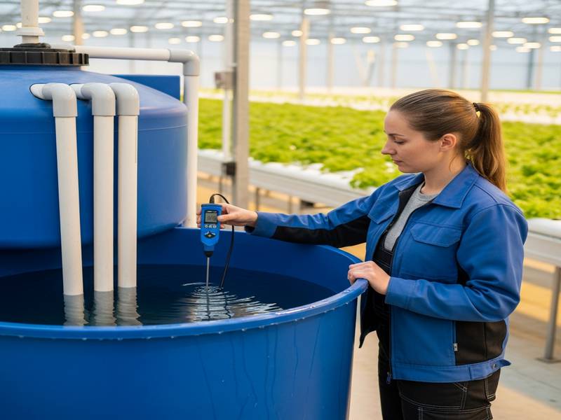 Vérification d'un grand réservoir de solution nutritive