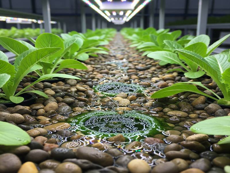 Culture hydroponique sur lit de gravier de rivière lavé